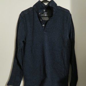 Van Heusen Solid Button Mock Sweater Fleece